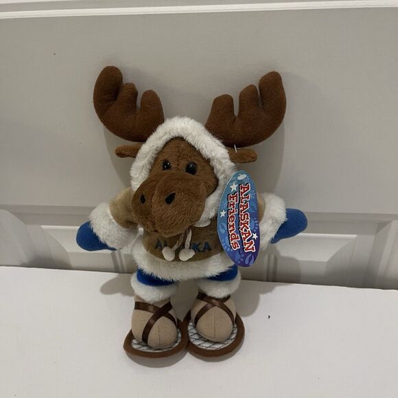 Arctic Circle Alaska Moose Plush Snow Shoes 8" Stuffed Animal Alaskan Friends - Picture 2 of 10